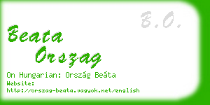 beata orszag business card
