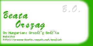 beata orszag business card